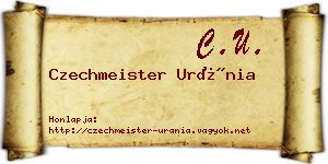Czechmeister Uránia névjegykártya